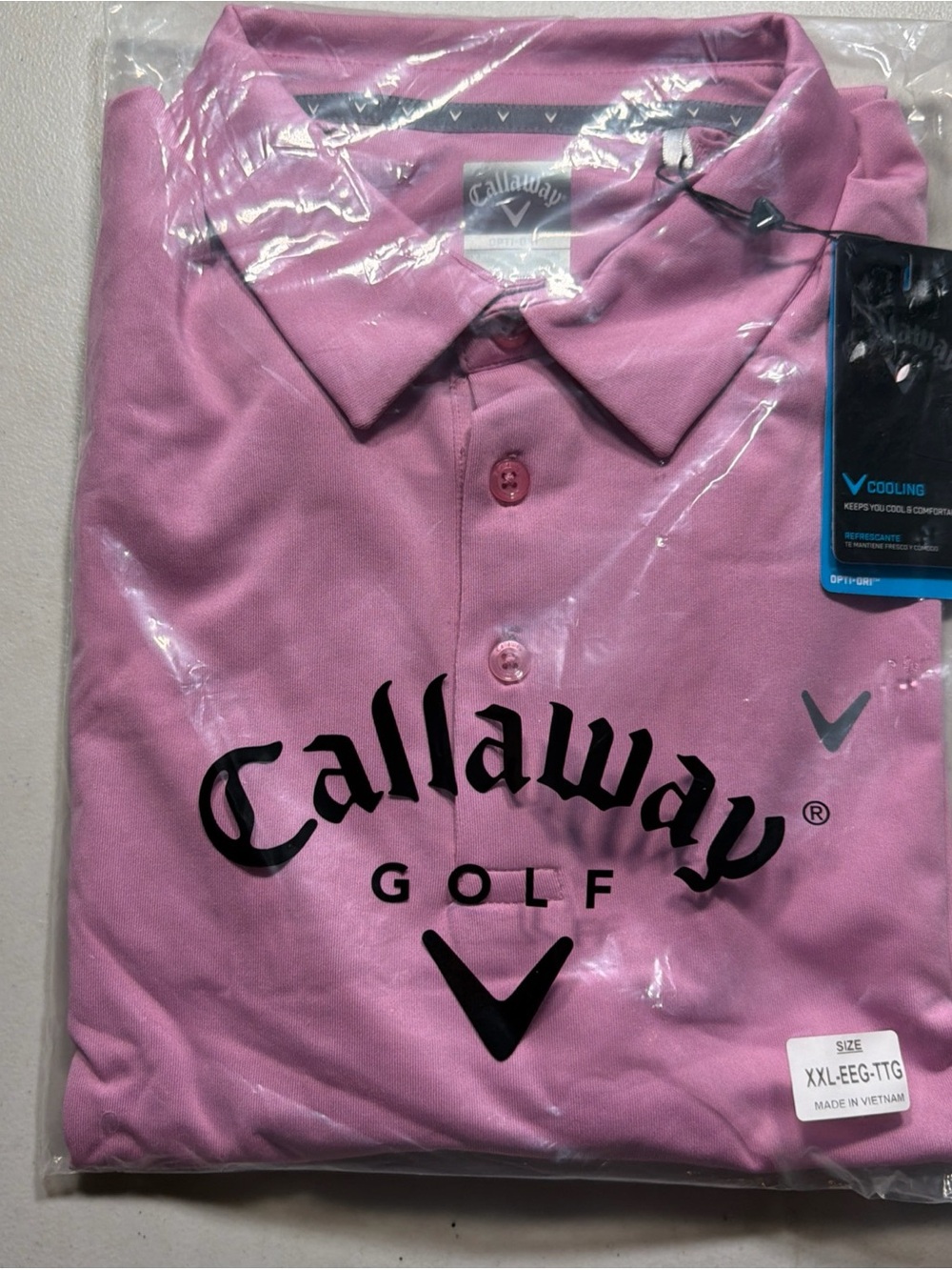 Callaway Men's Bubblegum Pink Performance Golf Polo